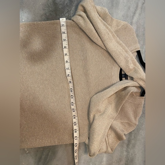 Tommy Hilfiger Sparkly Gold Knit Crew Neck Long Sleeve Pullover Sweater Size XL - Picture 6 of 10